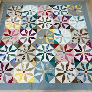 Original Posh Penelope Cotton Fabric Queen size Patchwork quilt top/topper